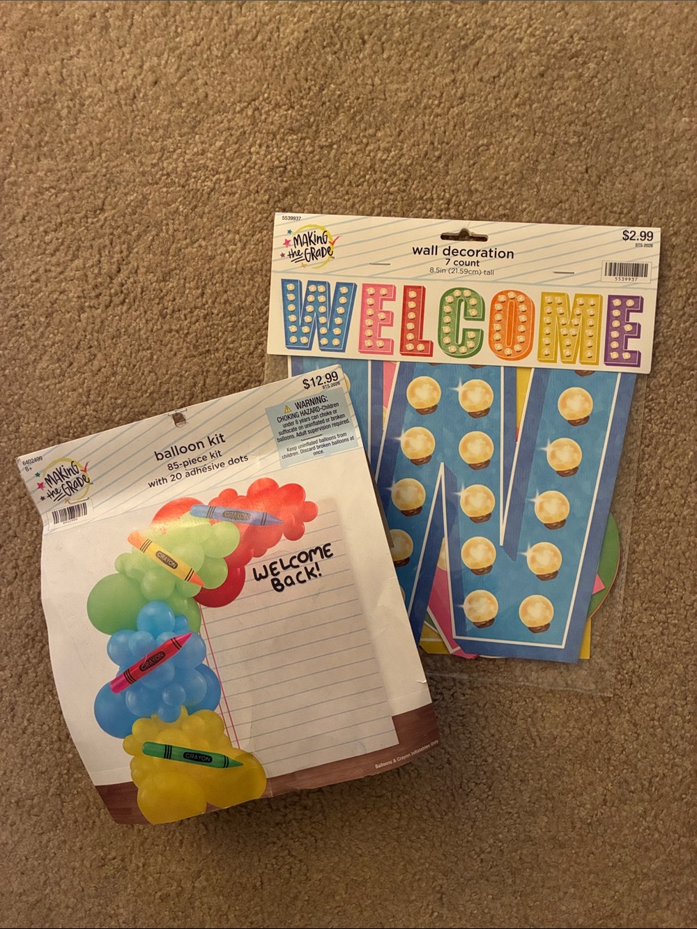 “Welcome Back” Balloon Decoration Kit & “Welcome” Wall Decoration